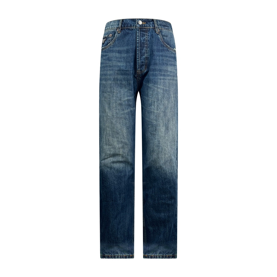 2026 New Triangle Brand Denim Trousers (55067-B65)