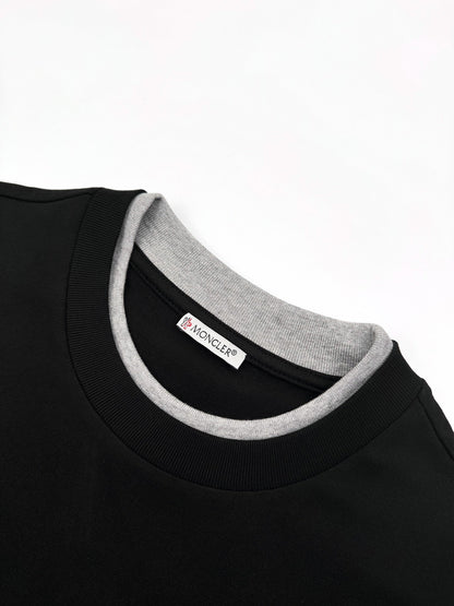 2026 New Mon Embroidered Logo Fake Two-Piece Short Sleeve (AA524-A15)