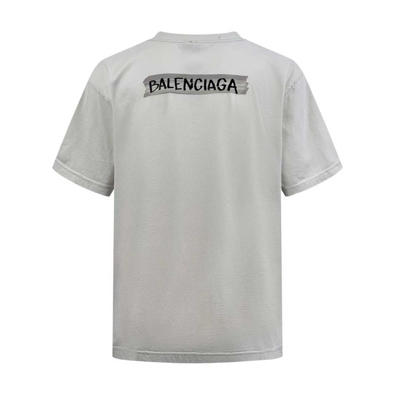 2026 New Balen Distressed Print Letter Short-Sleeve T-Shirt (BB770-A20)