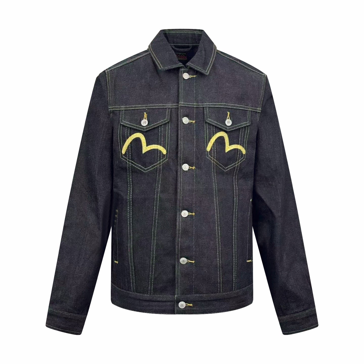 2026 New Arrival Ev Golden Dragon Embroidered Denim Jacket (25398-B85)