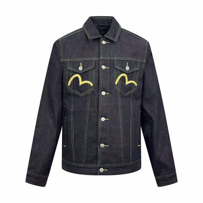 2026 New Arrival Ev Golden Dragon Embroidered Denim Jacket (25398-B85)