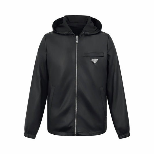 2026 New Triangle Brand Reversible Leather-Nylon Hooded Jacket (25299-D80)