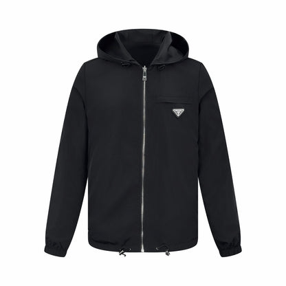 2026 New Triangle Brand Reversible Leather-Nylon Hooded Jacket (25299-D80)