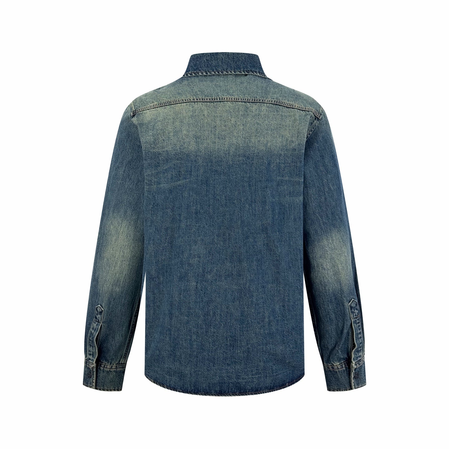 2026 New GU Embroidered Family Crest Denim Shirt (BB734-B40)