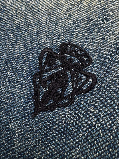 2026 New GU Embroidered Family Crest Denim Shirt (BB734-B40)