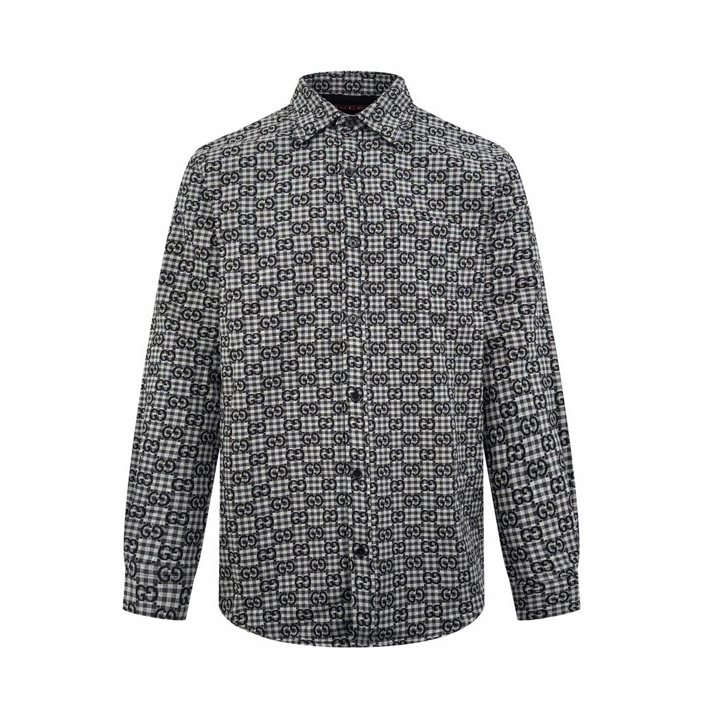 2026 New GU Full-Print Check Jacquard Shirt (BB720-B50)