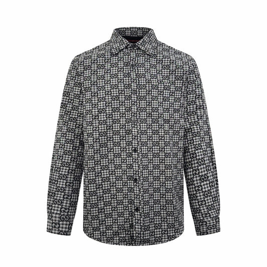 2026 New GU Full-Print Check Jacquard Shirt (BB720-B50)
