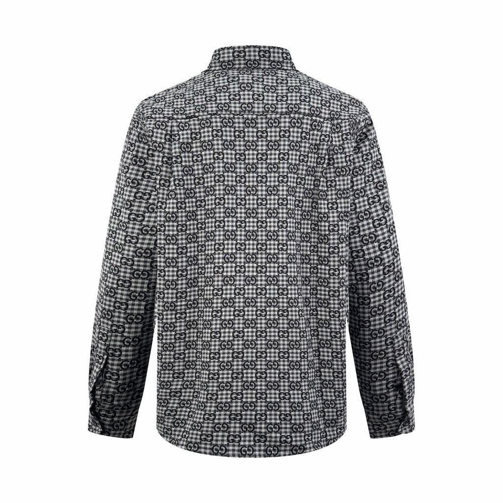 2026 New GU Full-Print Check Jacquard Shirt (BB720-B50)