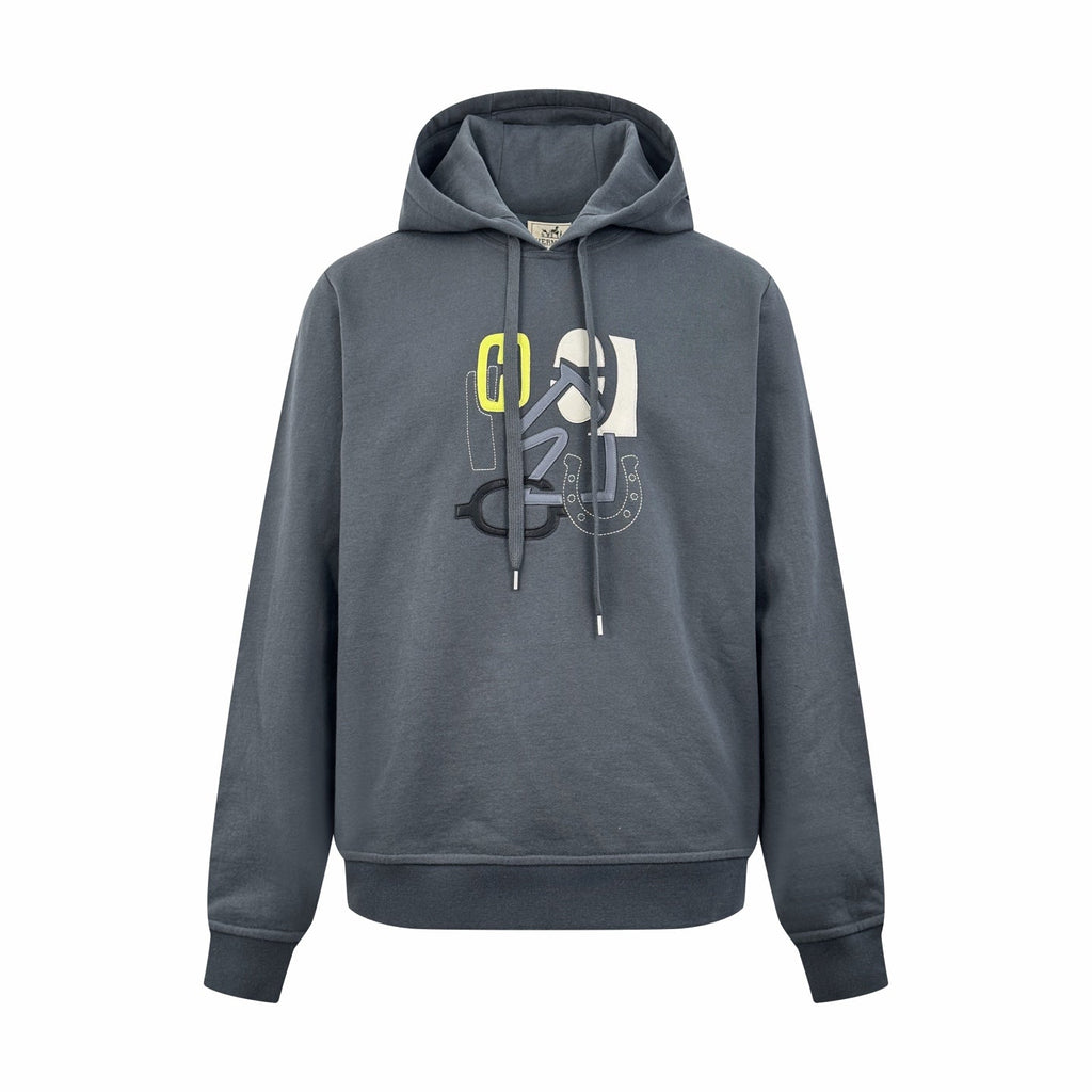 2026 New H Patch Leather Hooded Sweatshirt (25350-B40)