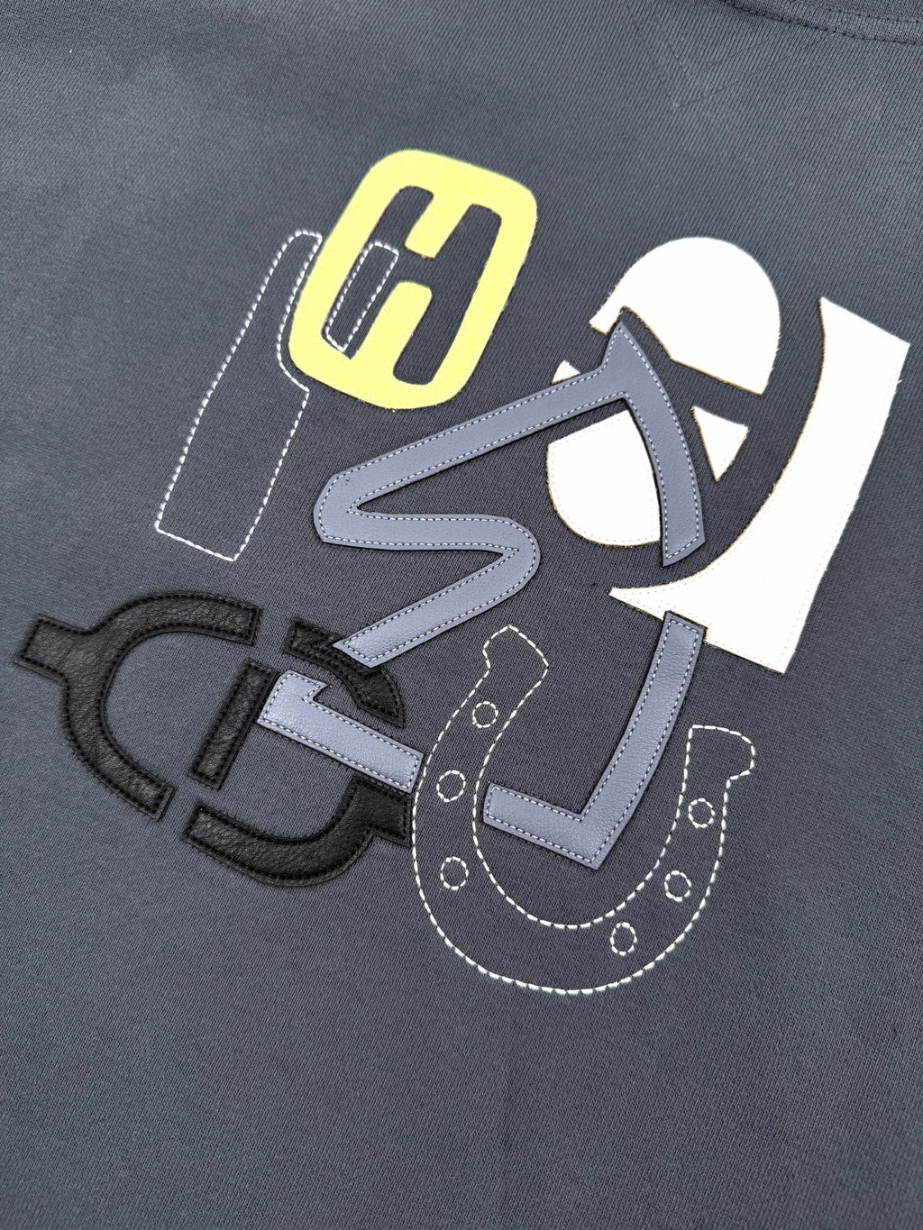 2026 New H Patch Leather Hooded Sweatshirt (25350-B40)