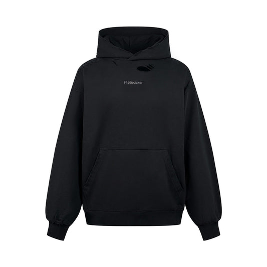 2026 New Arrival: Balen Rhinestone-Embellished Hooded Distressed Sweatshirt (25252-B80)
