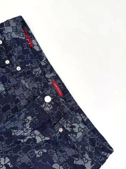 2026 New Arrival: GU All-Over Print Denim Trousers (MM097-B65)