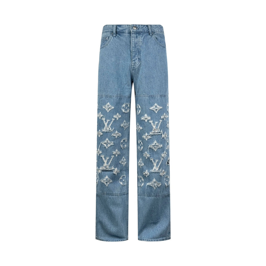 2026 New Arrival LY Washed Distressed Jeans (MM014-C30)