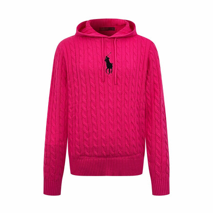 2026 New RL Embroidered Cowl-Neck Cable-Knit Jumper (CC921-B60)