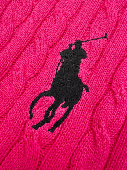 2026 New RL Embroidered Cowl-Neck Cable-Knit Jumper (CC921-B60)