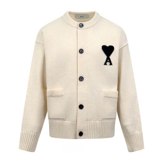 2026 New Heart A Heart-Patterned Jacquard Knit Cardigan (25365-B55)