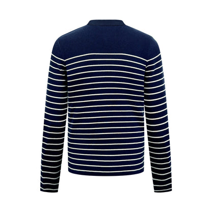 2026 New Triangle Brand Striped Embroidered Button-Side-Opening Jumper (25342-B35)