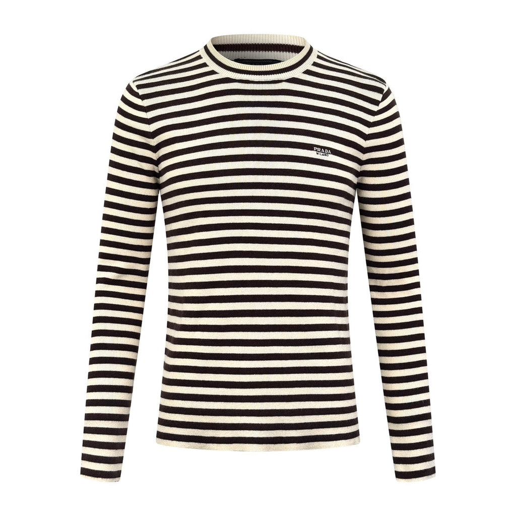 2026 New Triangle Brand Striped Embroidered Crew-Neck Jumper (25341-B30)