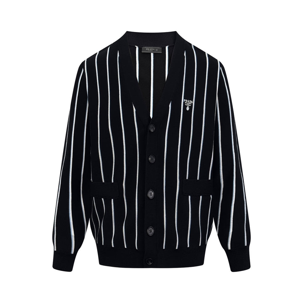 2026 New Triangle Brand Striped Embroidered Cardigan (25306-B90)