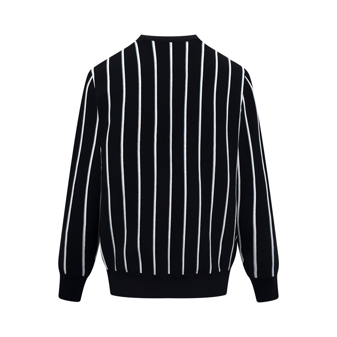 2026 New Triangle Brand Striped Embroidered Cardigan (25306-B90)