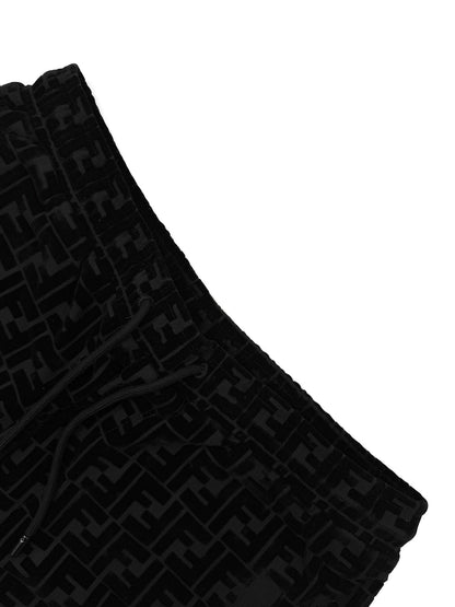 2026 New FF Black Flocked Shorts (30011-A60)