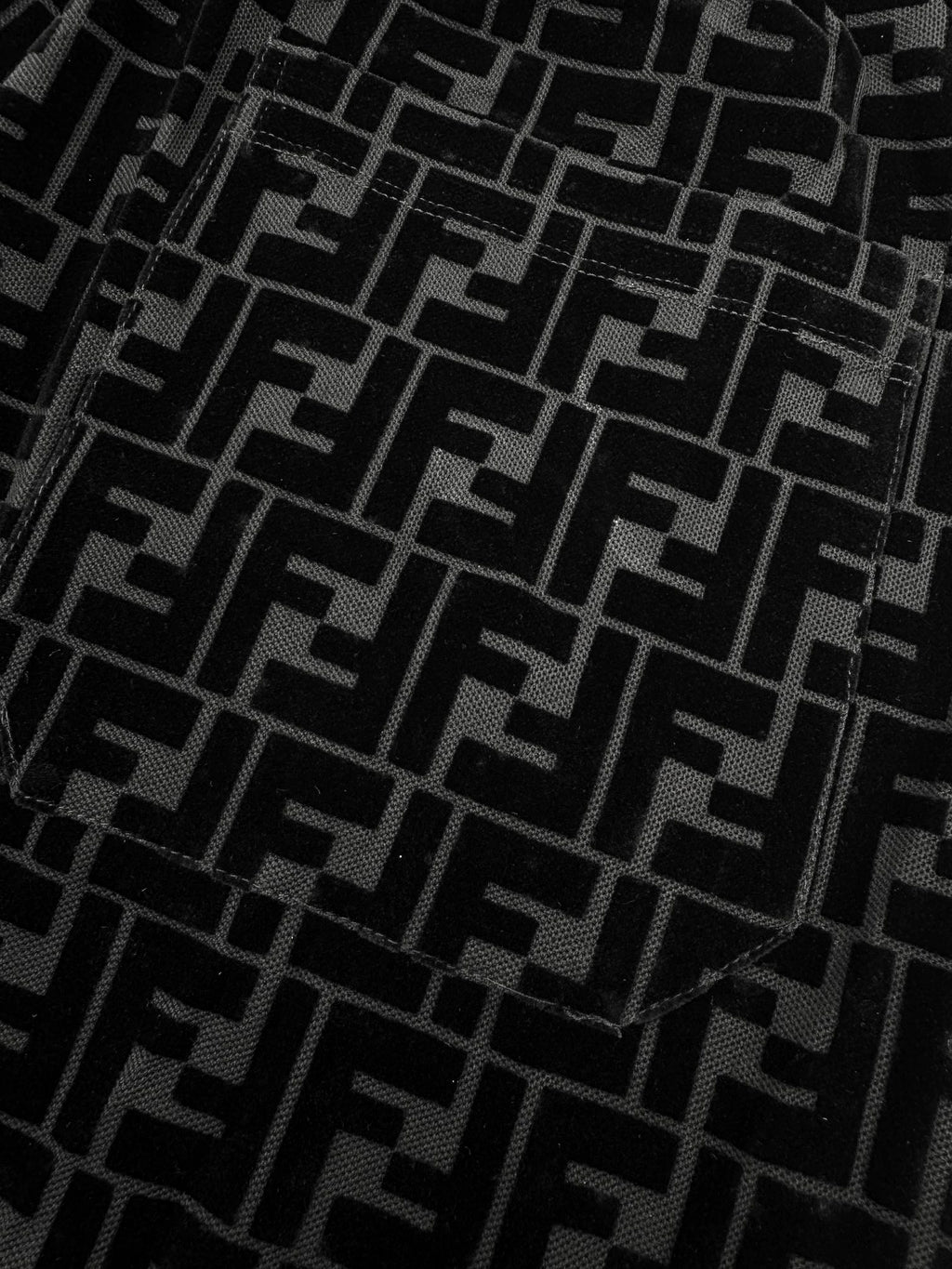 2026 New FF Black Flocked Shorts (30011-A60)