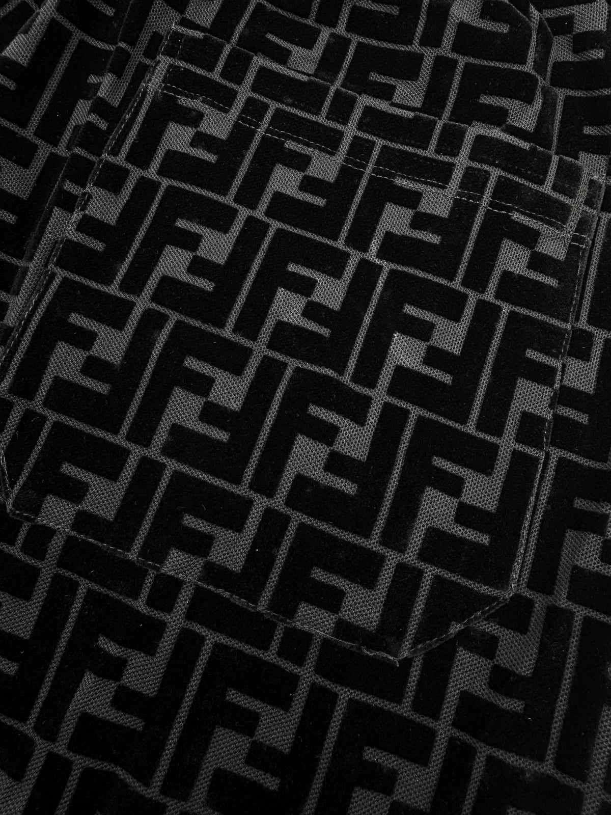 2026 New FF Black Flocked Shorts (30011-A60)