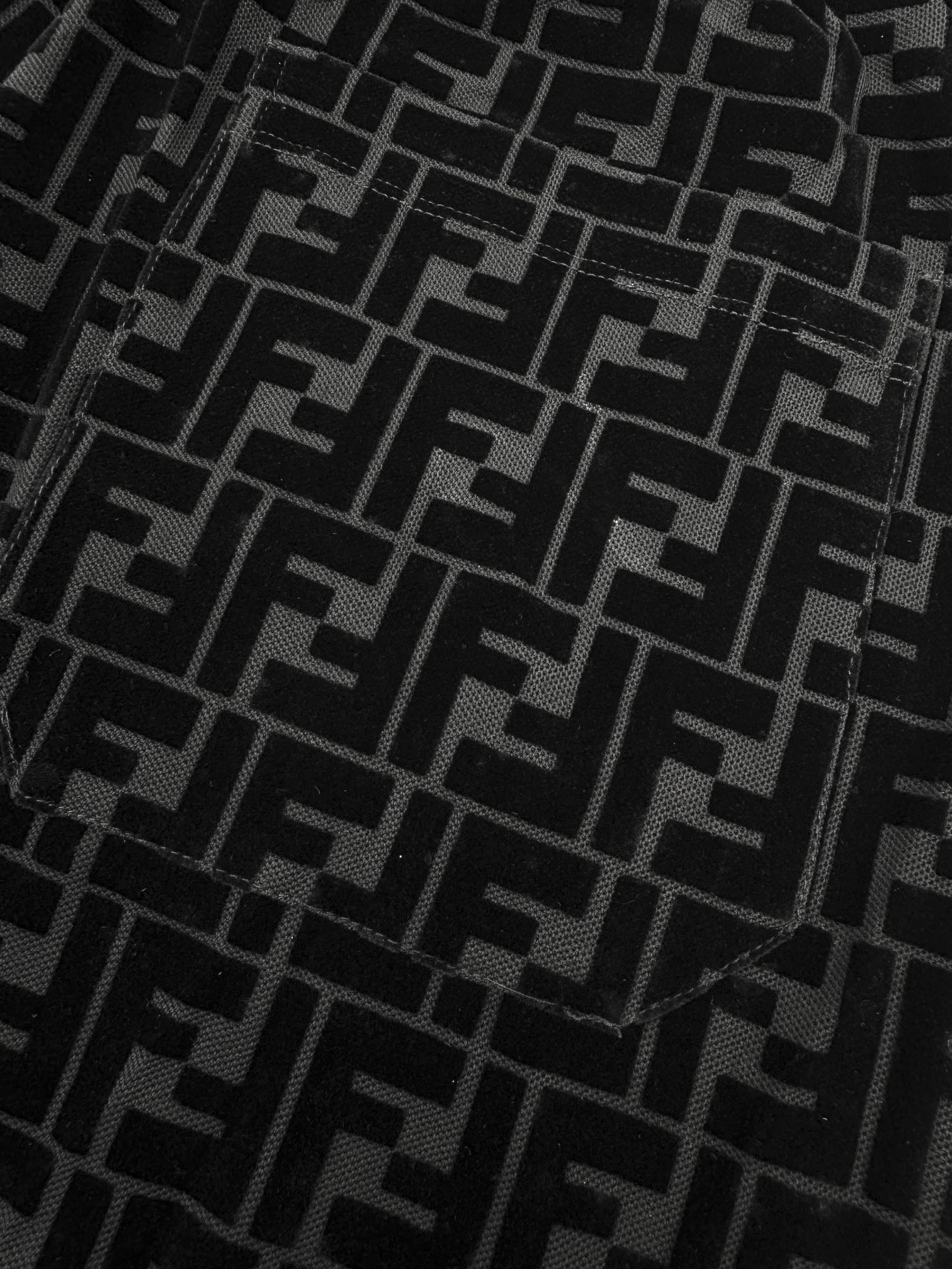2026 New FF Black Flocked Shorts (30011-A60)