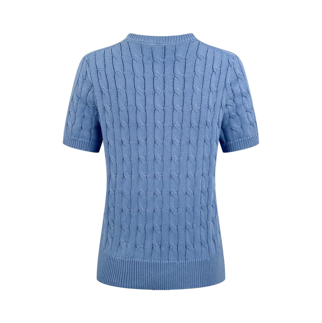 2026 Women's RL Twisted-Knit Short-Sleeved Jumper (FF720)