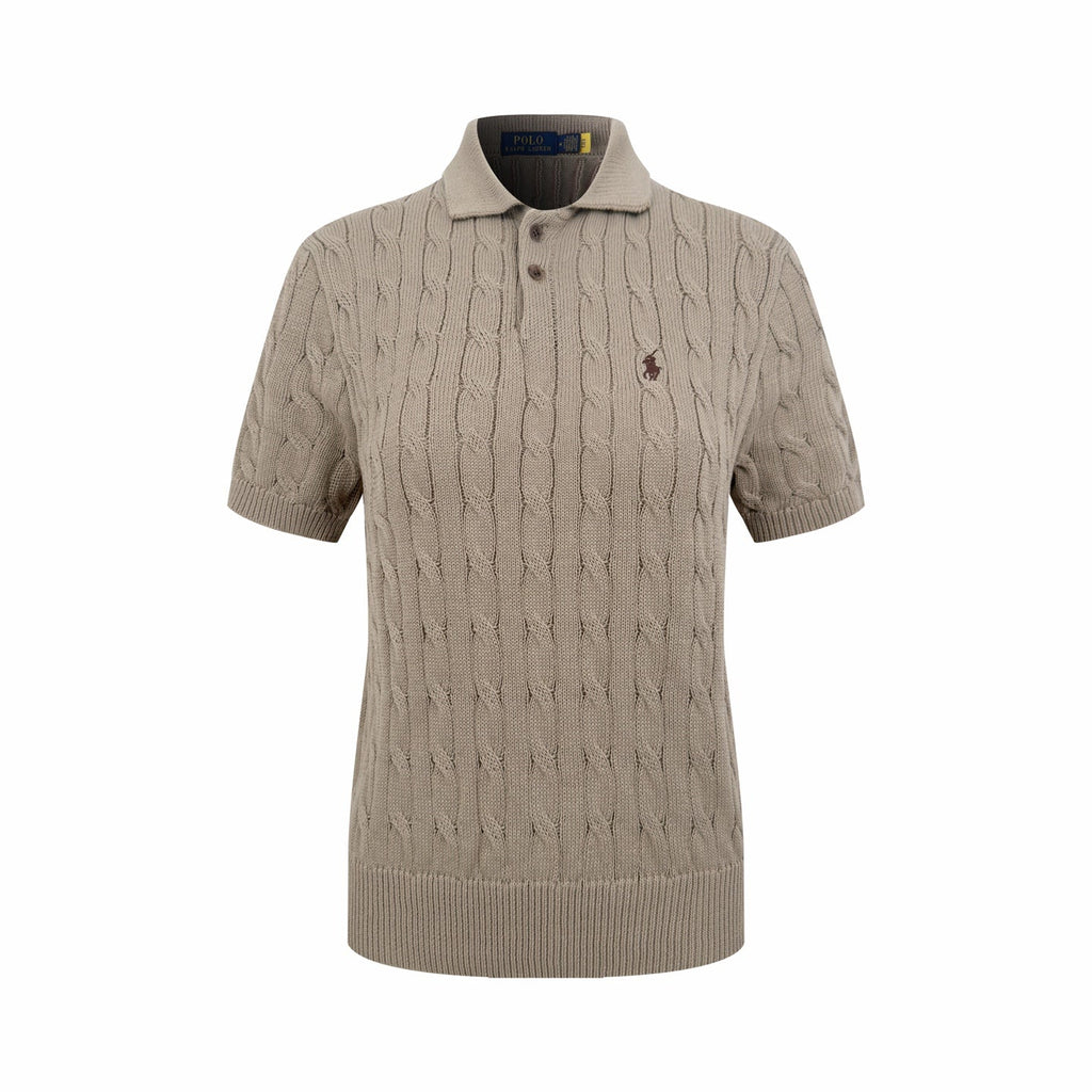 2026 Women's RL Cable-Knit Polo Neck Sweater (FF719)