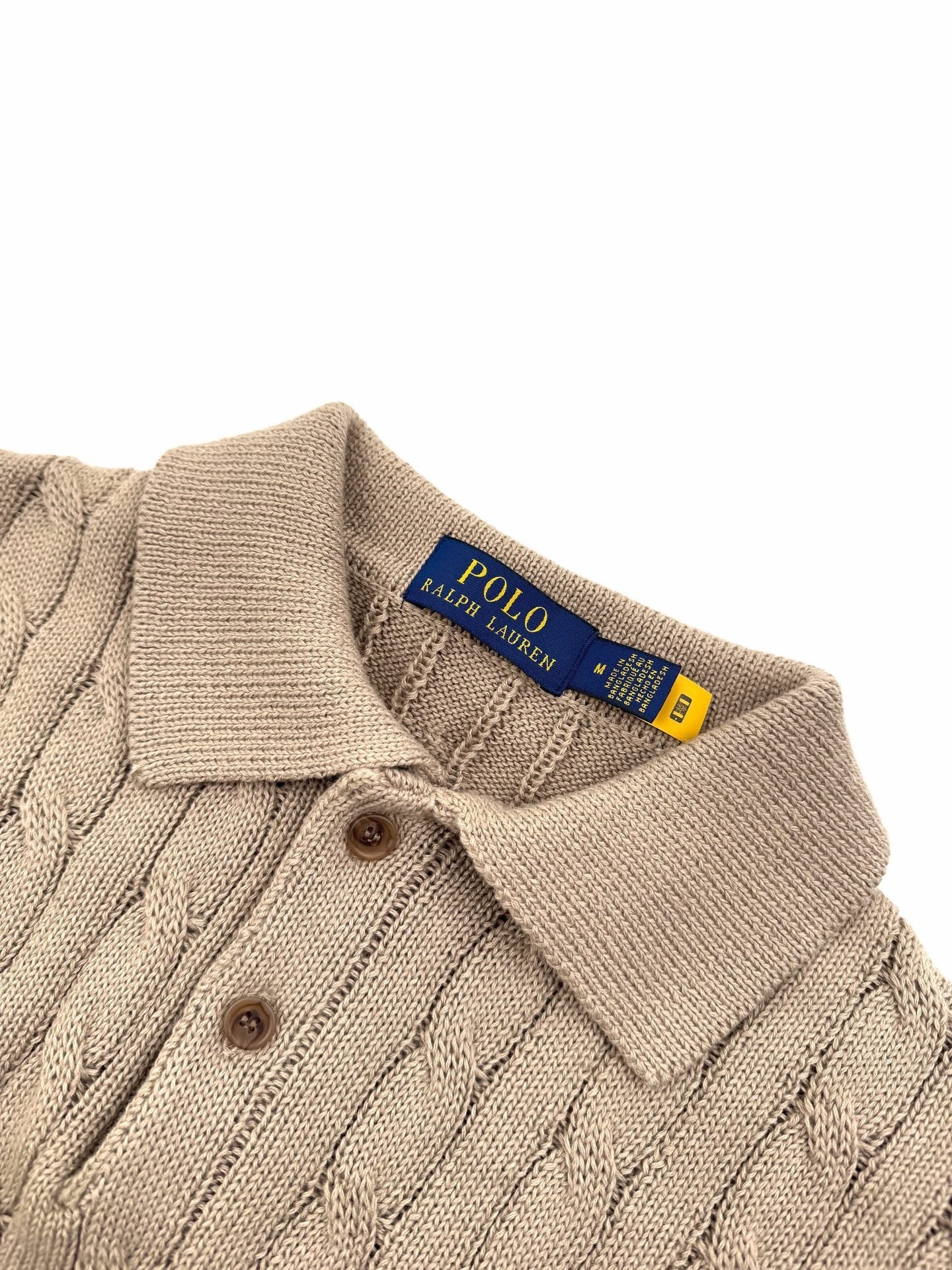 2026 Women's RL Cable-Knit Polo Neck Sweater (FF719)