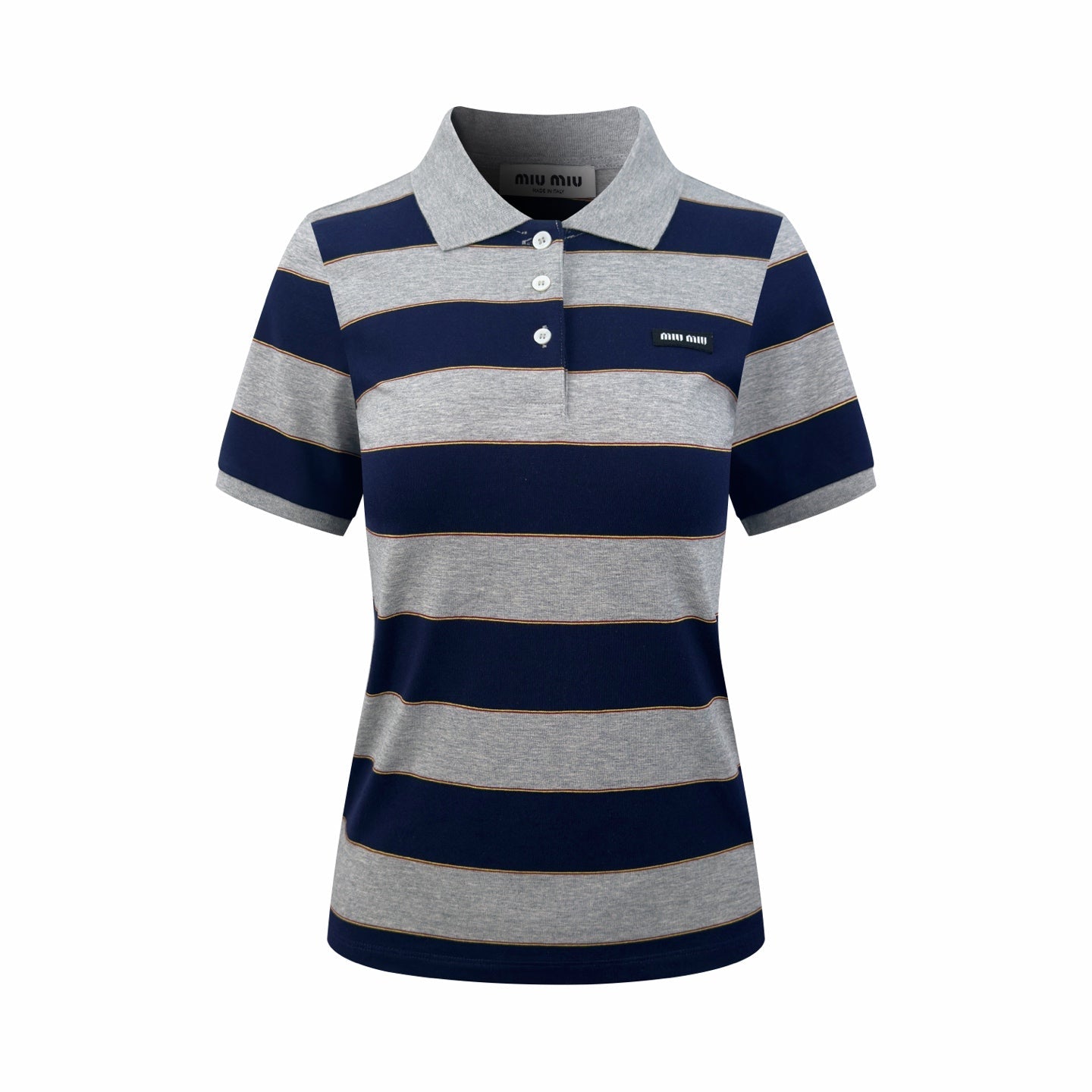 2026 Women's Striped Polo Shirt with MM Logo (FF707)