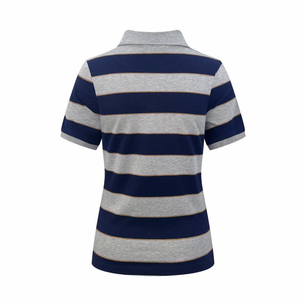 2026 Women's Striped Polo Shirt with MM Logo (FF707)
