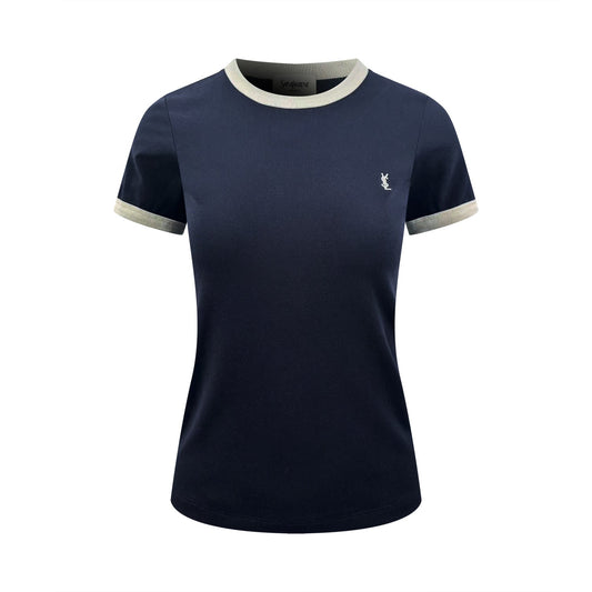 2026 Women's Saint L Embroidered Patchwork Short-Sleeved T-Shirt (FF722)