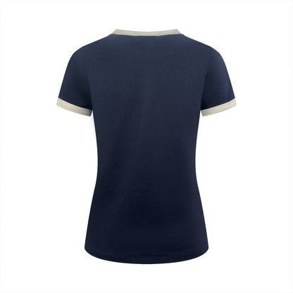2026 Women's Saint L Embroidered Patchwork Short-Sleeved T-Shirt (FF722)