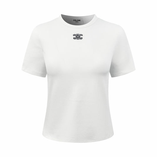 2026 Women's Ce Logo Embroidered Short-Sleeved T-Shirt (EE401)