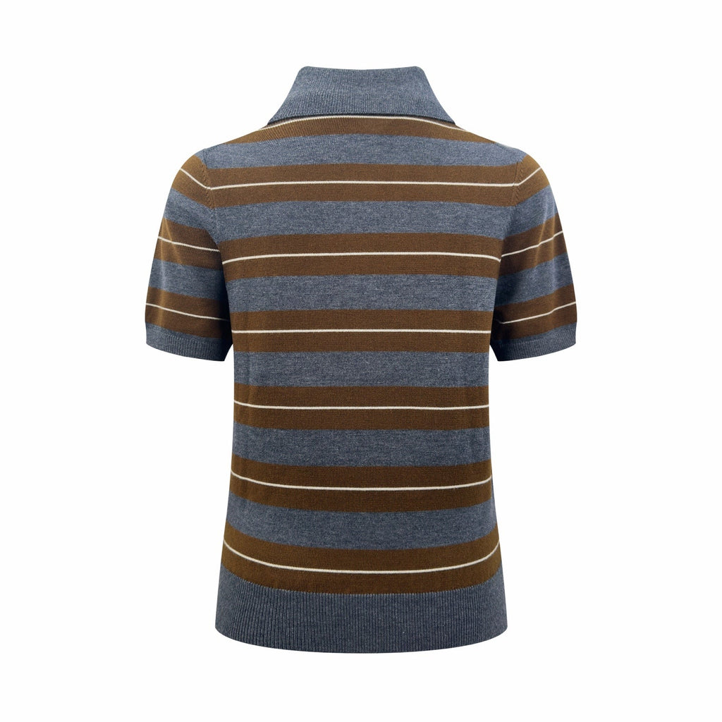 2026 Women's MM Logo Jacquard Striped Jumper  (FF711)