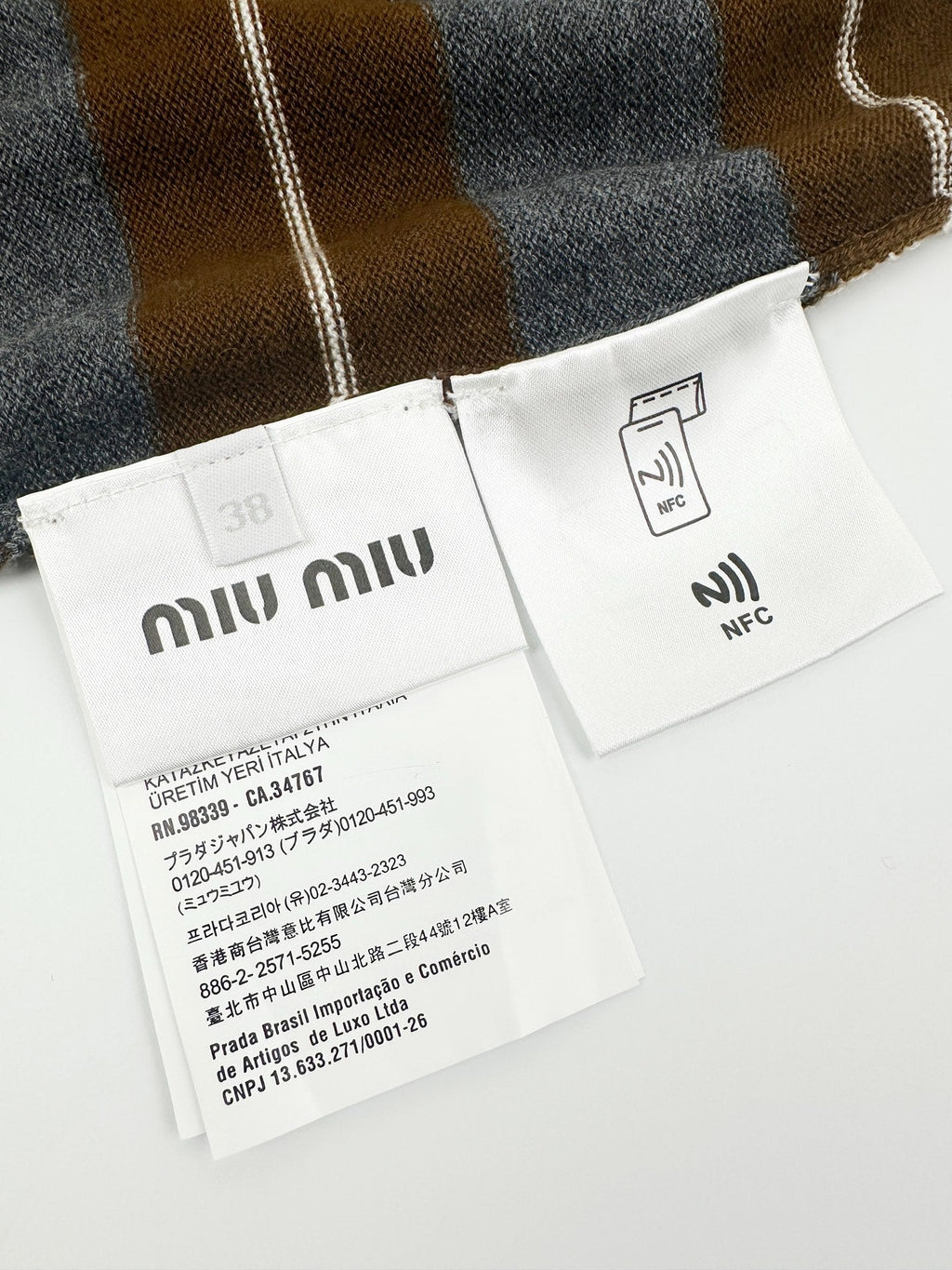 2026 Women's MM Logo Jacquard Striped Jumper  (FF711)