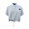 2026 Women's Triangle Brand Striped Polo Shirt with Triangle Logo (FF708)