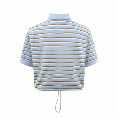 2026 Women's Triangle Brand Striped Polo Shirt with Triangle Logo (FF708)