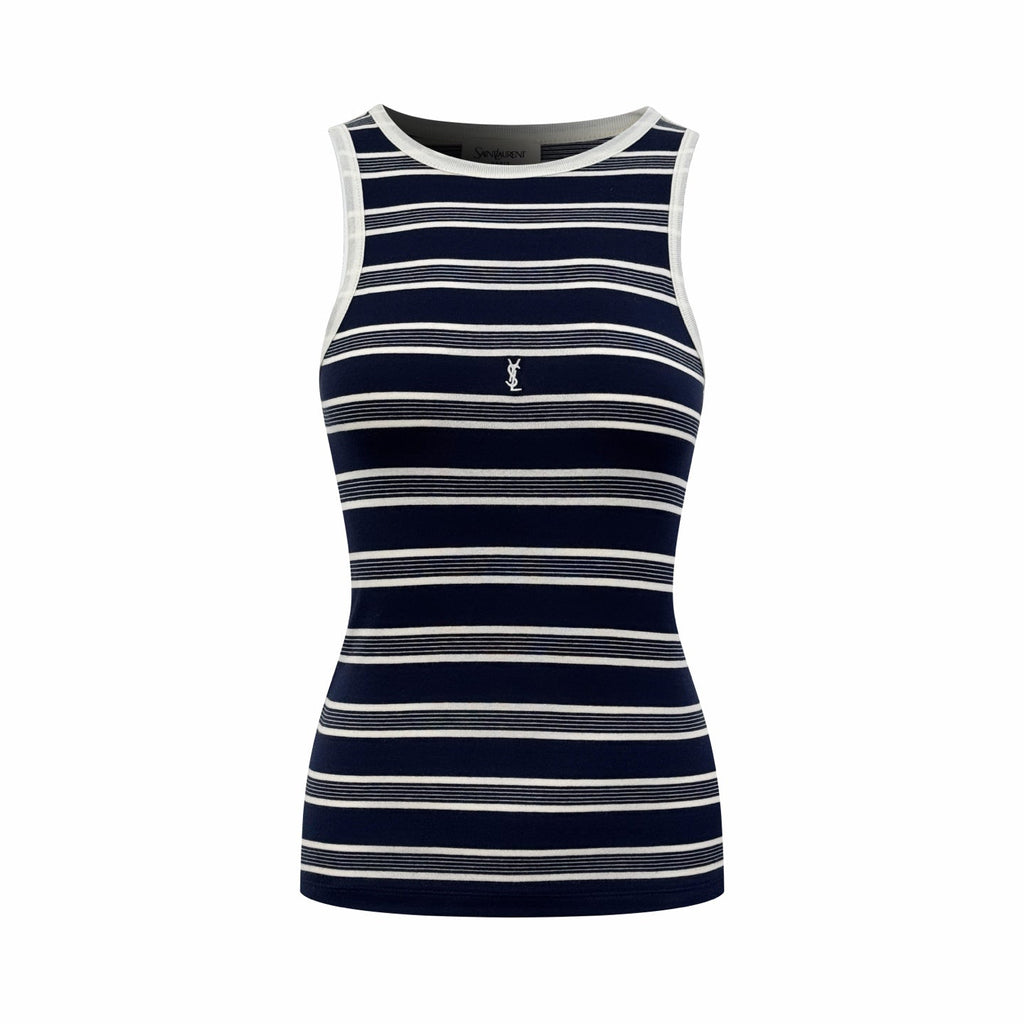 2026 Women's Saint L Logo Embroidered Striped Tank Top (FF728)