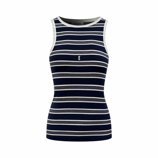 2026 Women's Saint L Logo Embroidered Striped Tank Top (FF728)