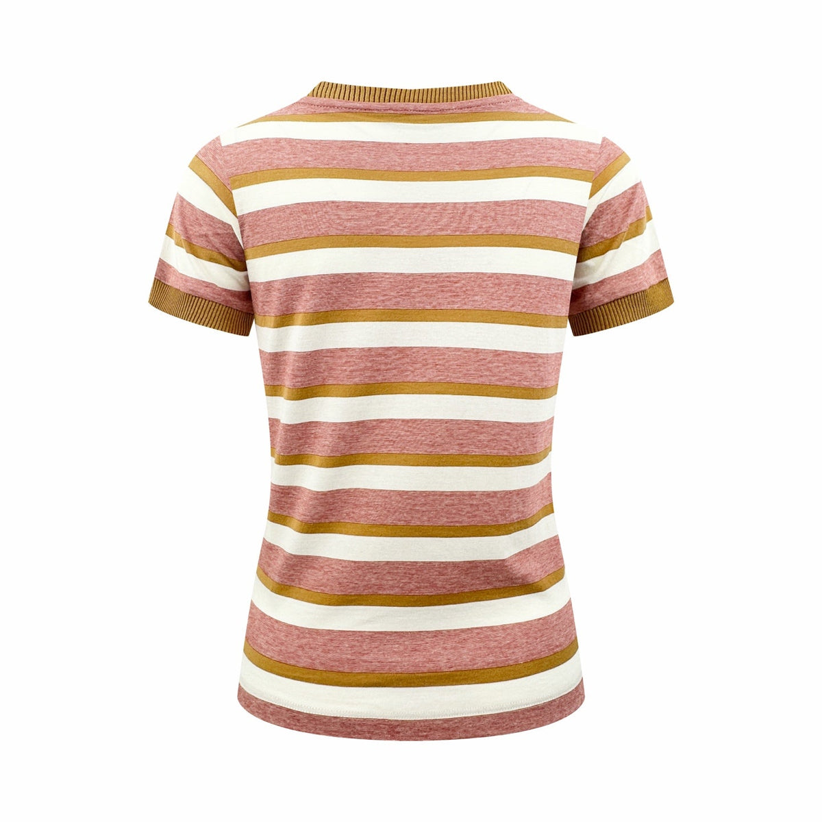 2026 Women's Triangle Brand Logo Striped Short-Sleeved T-Shirt (FF709)