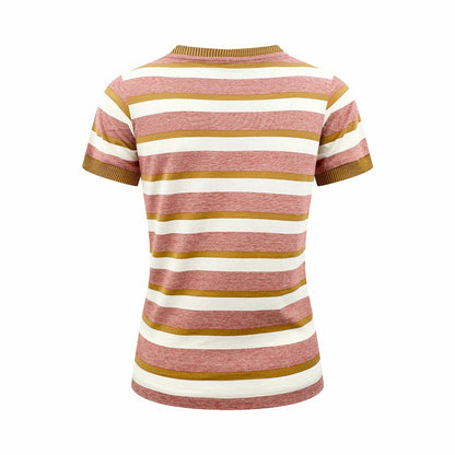 2026 Women's Triangle Brand Logo Striped Short-Sleeved T-Shirt (FF709)