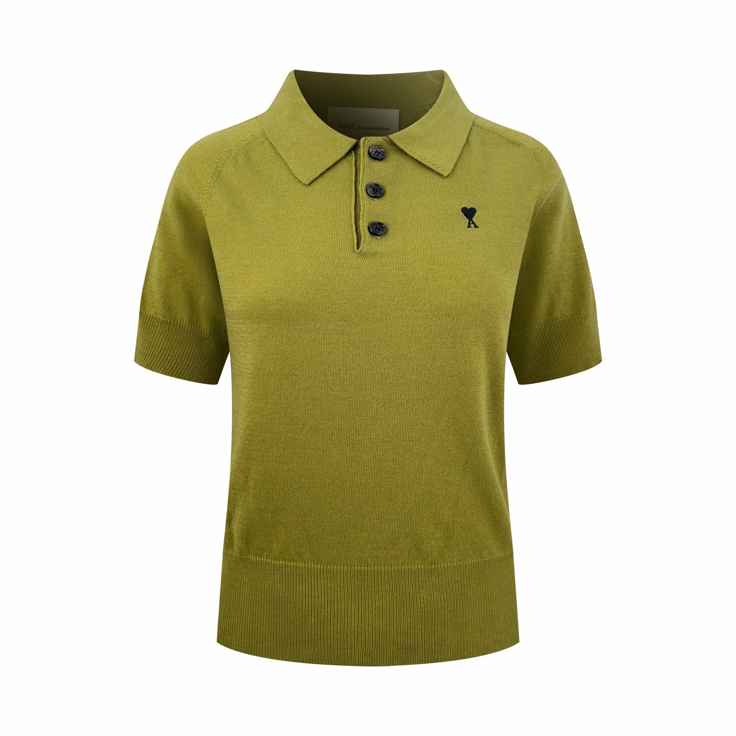 2026 Women's Heart A Embroidered Polo Neck Knit Top (DD112)