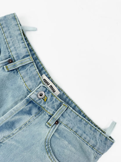2026 Women's MM Embroidered Logo Jeans  (EE410)