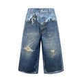 2026 Women's Acn Optical Illusion Print Dyed Denim Shorts (FF721)