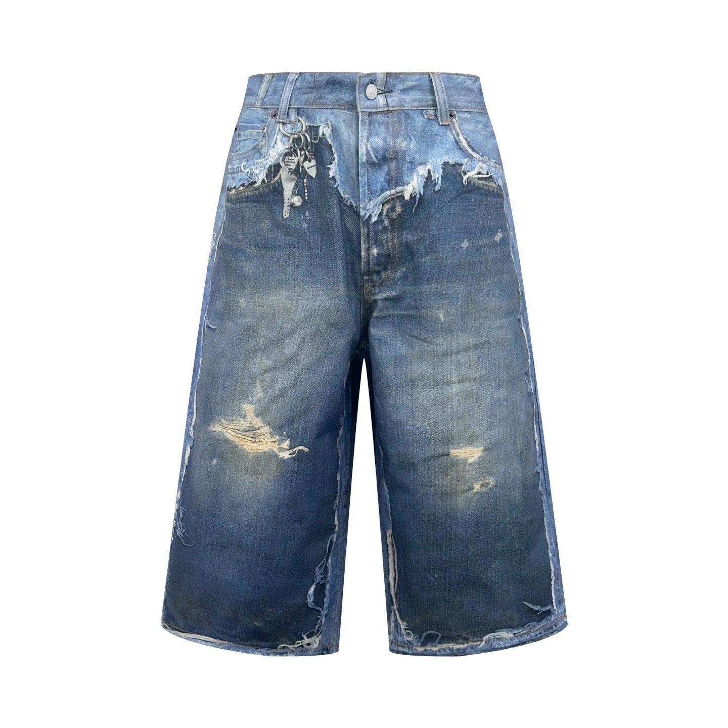 2026 Women's Acn Optical Illusion Print Dyed Denim Shorts (FF721)