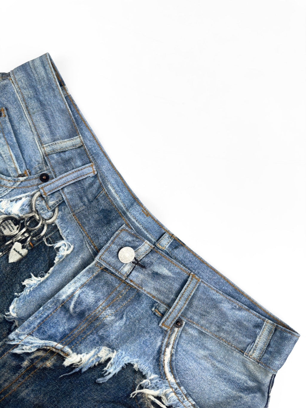 2026 Women's Acn Optical Illusion Print Dyed Denim Shorts (FF721)