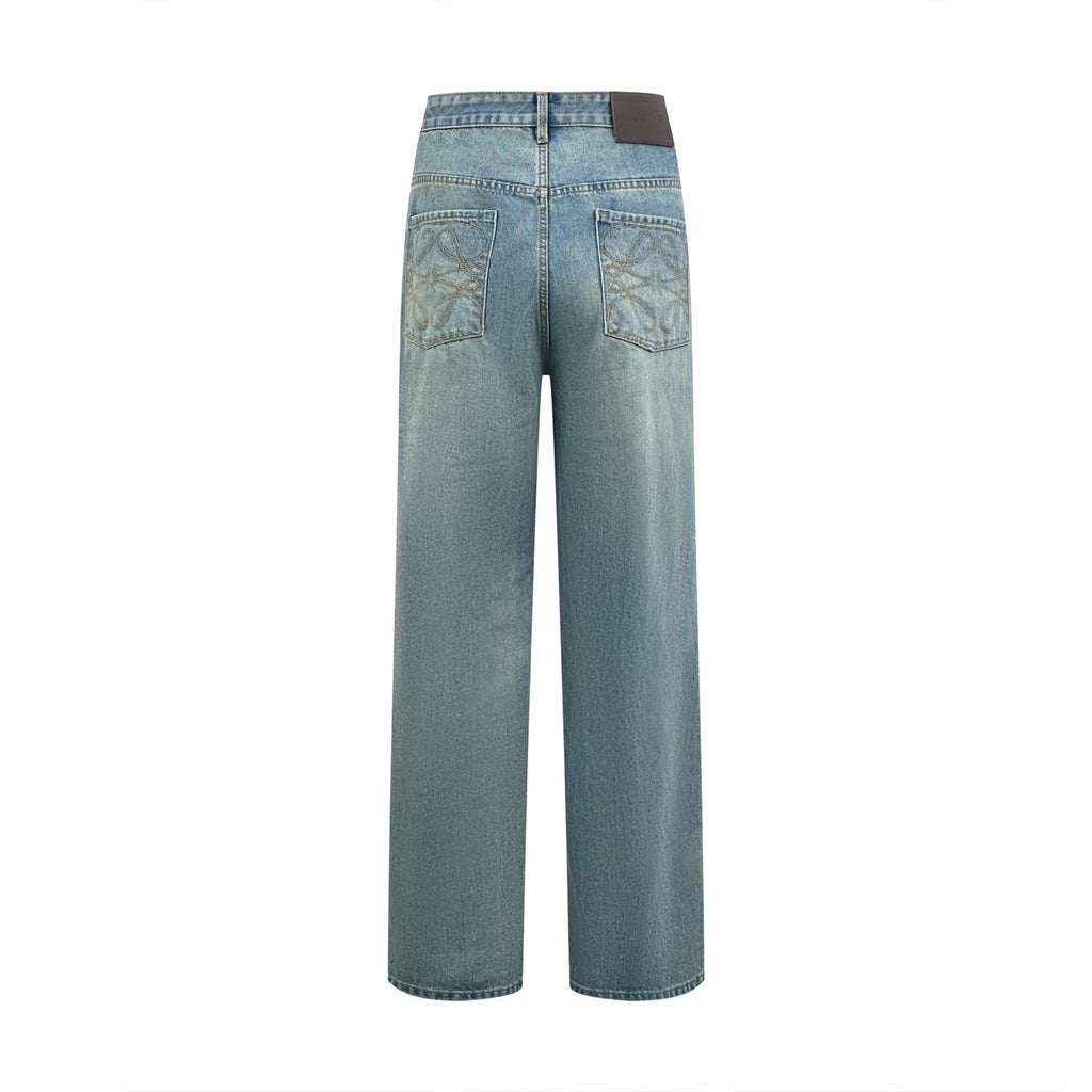 2026 Women's Way Embroidered Leather-Tagged Jeans (EE414)